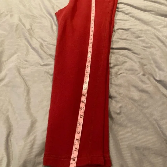 Abercrombie & Fitch Red Soft Fleece sweatpants joggers open bottom - Picture 4 of 6